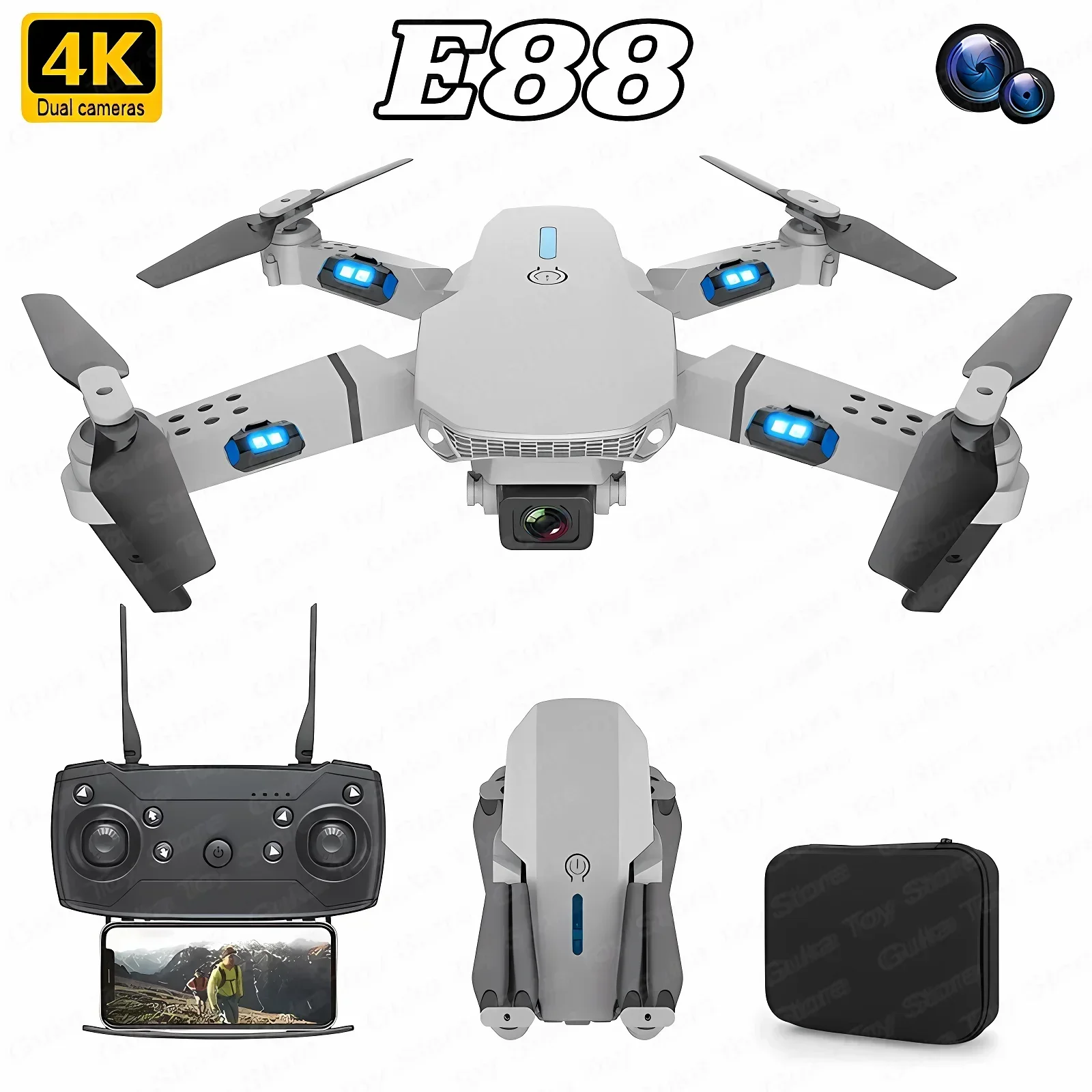 E88 pro wifi fpv drone grande  - Drone Camera Hd avaliação e preço